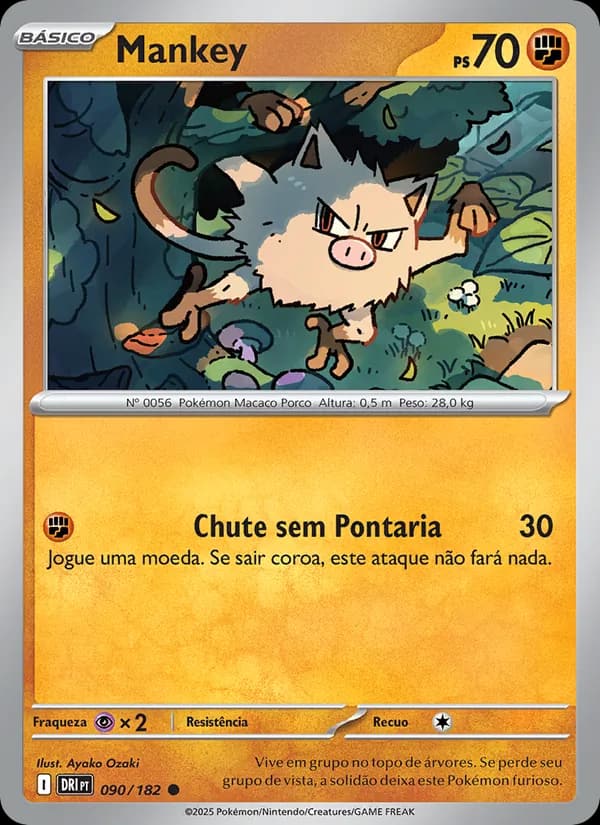 Mankey, carta 090 de Rivais Predestinados