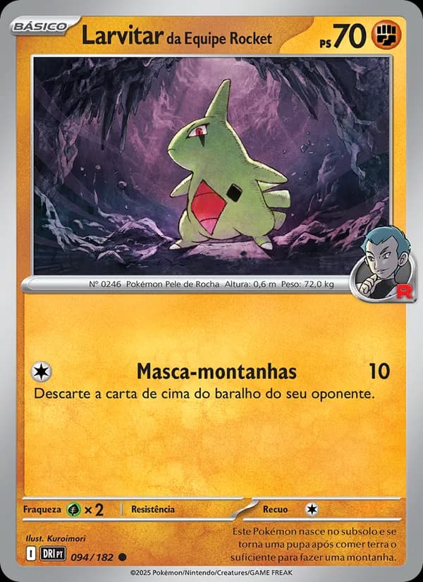 Larvitar da Equipe Rocket, carta 094 de Rivais Predestinados