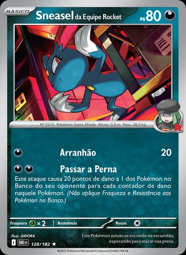 Sneasel da Equipe Rocket, carta 128 de Rivais Predestinados