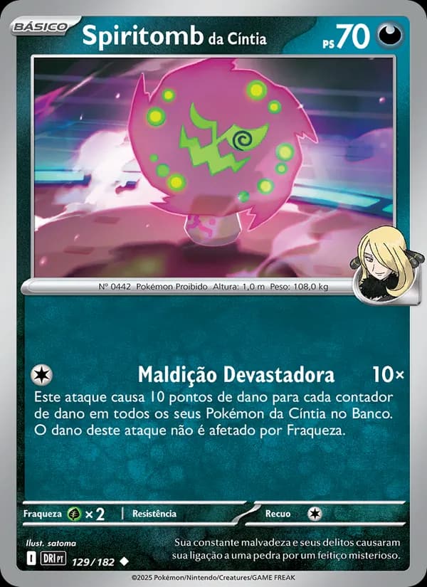 Spiritomb da Cíntia, carta 129 de Rivais Predestinados