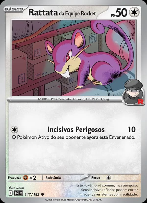 Rattata da Equipe Rocket, carta 147 de Rivais Predestinados
