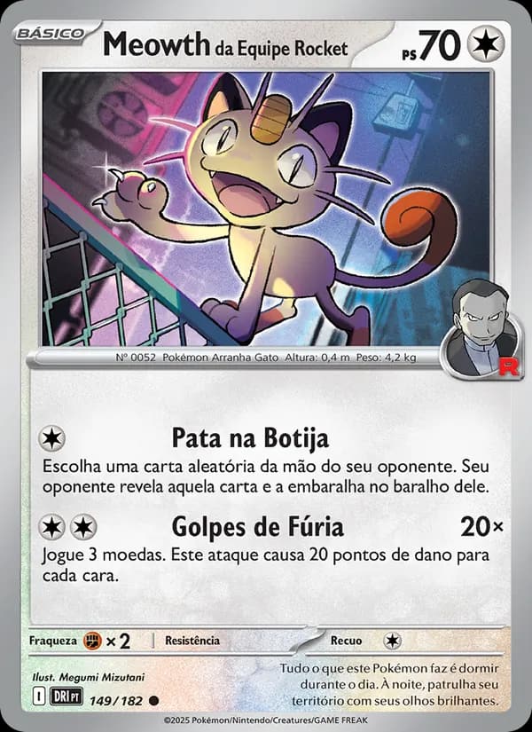 Meowth da Equipe Rocket, carta 149 de Rivais Predestinados