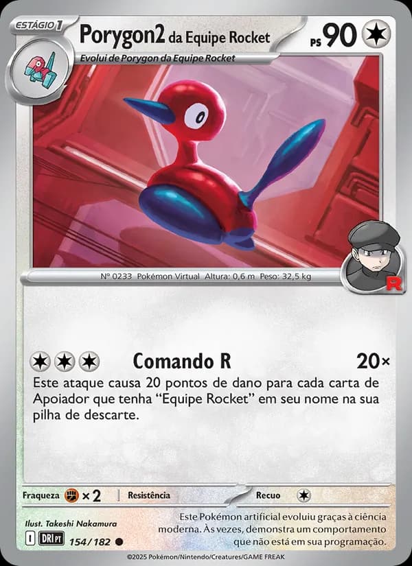 Porygon2 da Equipe Rocket, carta 154 de Rivais Predestinados