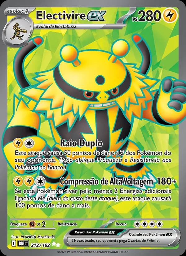 Electivire ex, carta 212 de Rivais Predestinados