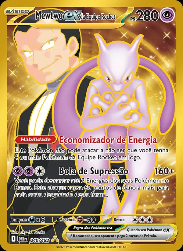 Mewtwo ex da Equipe Rocket, carta 240 de Rivais Predestinados