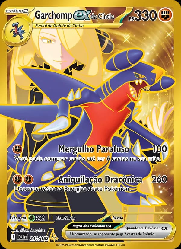 Garchomp ex da Cíntia, carta 241 de Rivais Predestinados