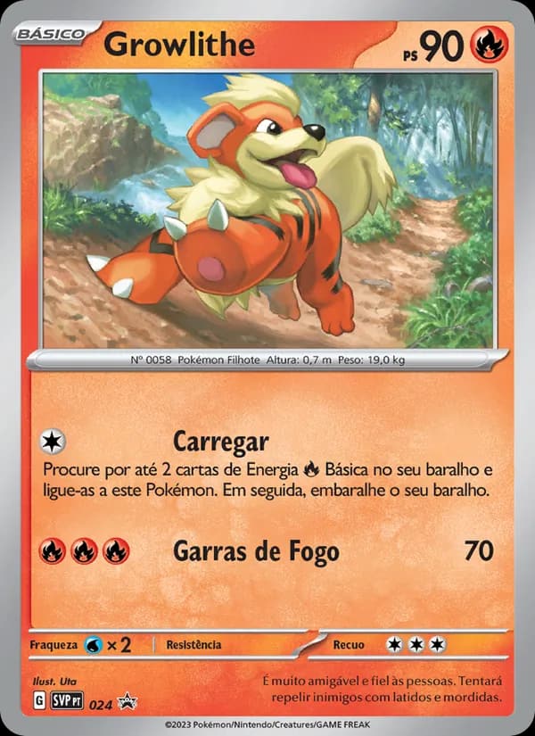 Growlithe, carta 024 de SVP Black Star Promos