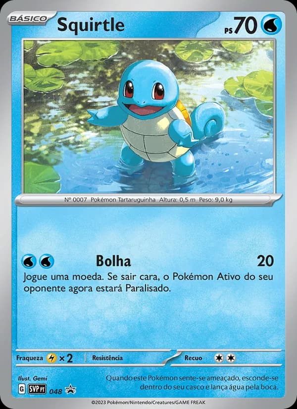 Squirtle, carta 048 de SVP Black Star Promos