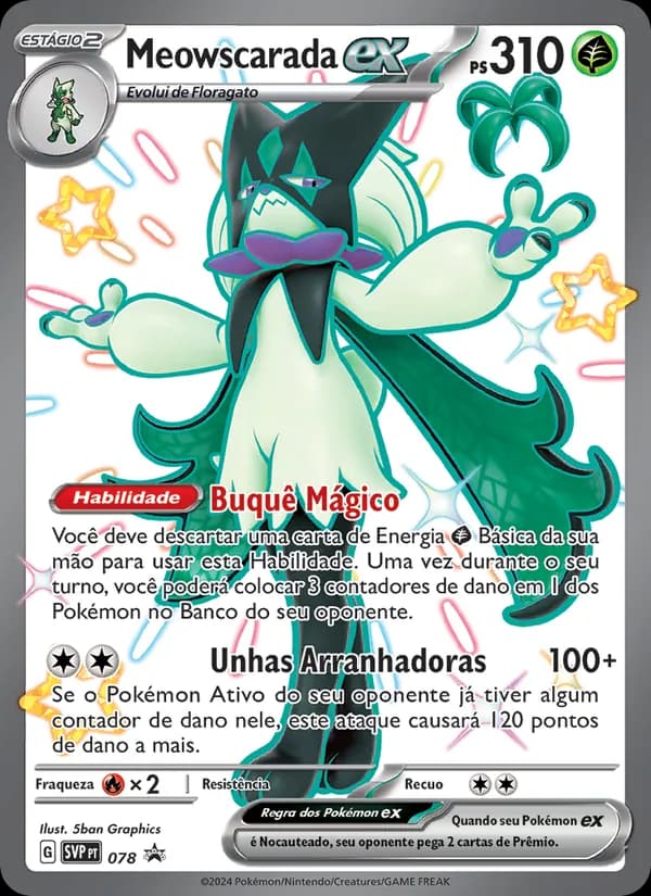 Meowscarada ex, carta 078 de SVP Black Star Promos
