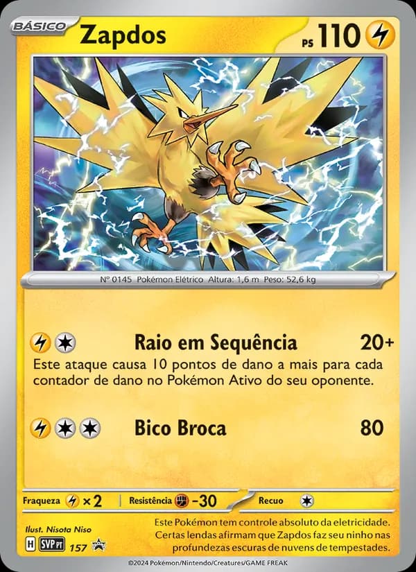 Zapdos, carta 157 de SVP Black Star Promos