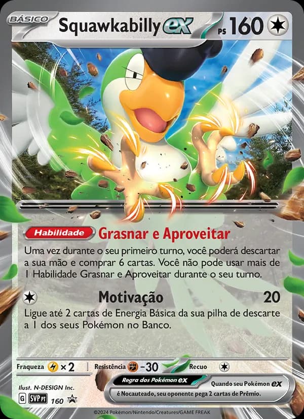 Squawkabilly ex, carta 160 de SVP Black Star Promos