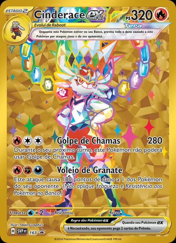 Cinderace ex, carta 163 de SVP Black Star Promos