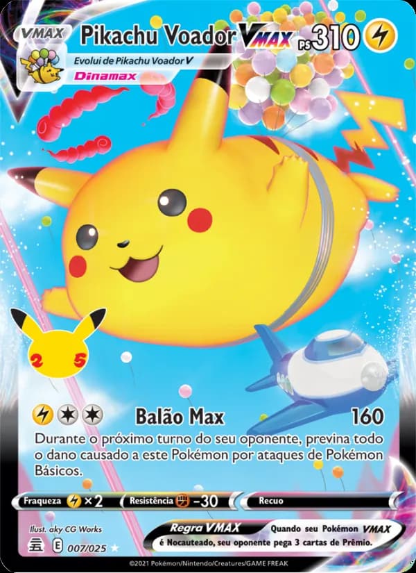 Pikachu Voador VMAX, carta 7 de Celebrações