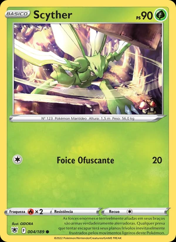 Scyther, carta 004 de Estrelas Radiantes