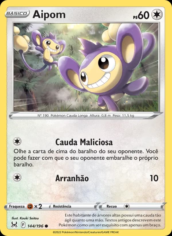 Aipom, carta 144 de Origem Perdida