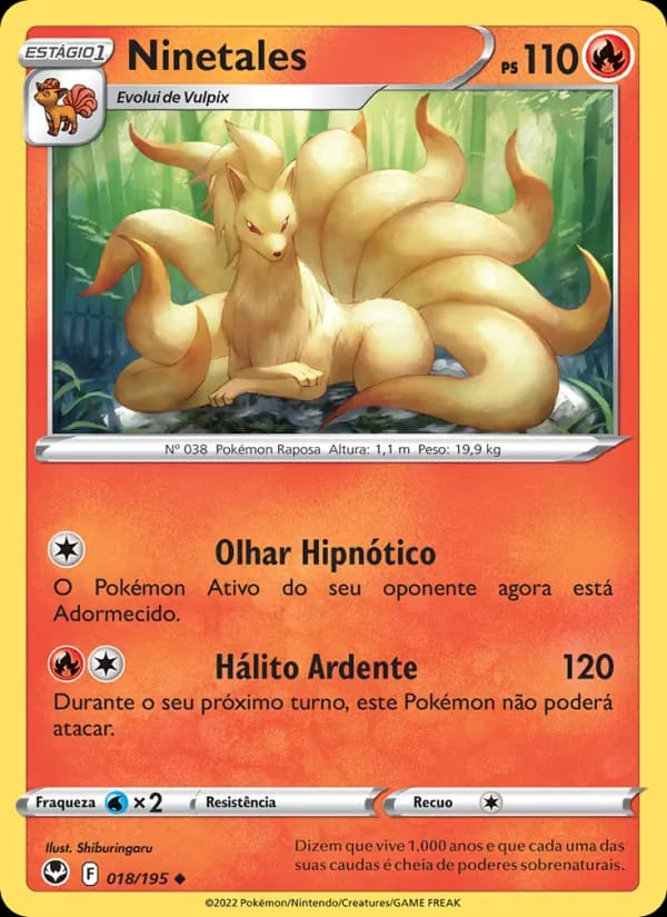 Ninetales, carta 018 de Tempestade Prateada