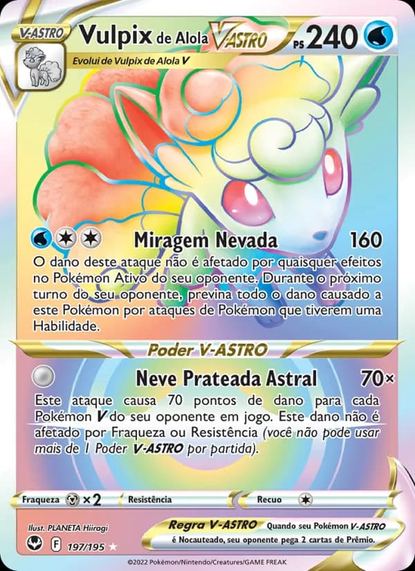Vulpix de Alola V-ASTRO, carta 197 de Tempestade Prateada