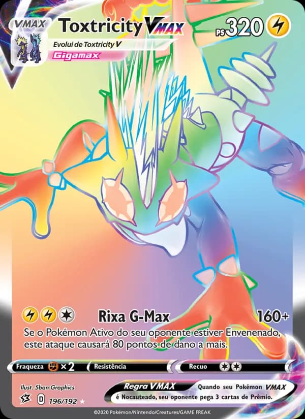 Toxtricity VMAX, carta 196 de Rixa Rebelde