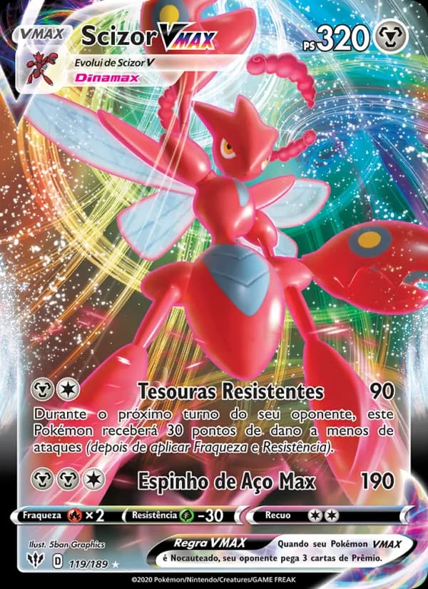 Scizor VMAX, carta 119 de Escuridão Incandescente