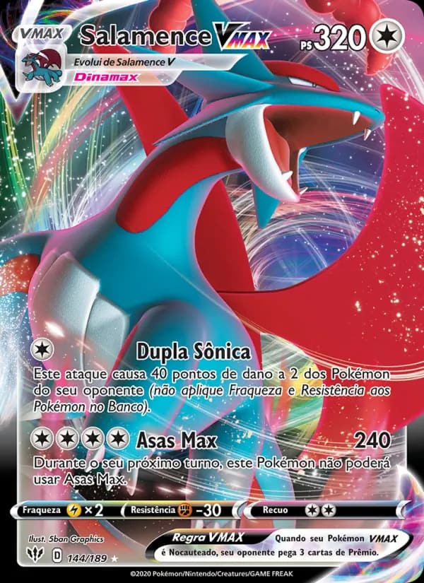 Salamence VMAX, carta 144 de Escuridão Incandescente