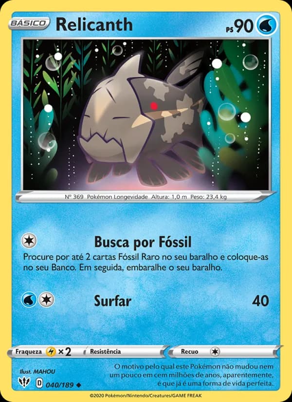 Relicanth, carta 40 de Escuridão Incandescente