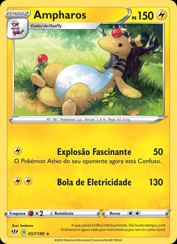 Ampharos, carta 57 de Escuridão Incandescente