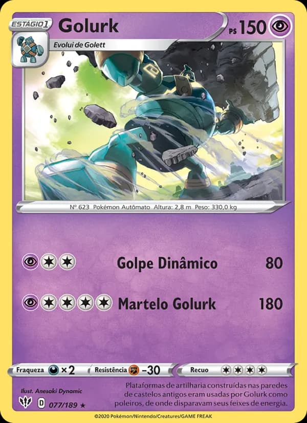 Golurk, carta 77 de Escuridão Incandescente