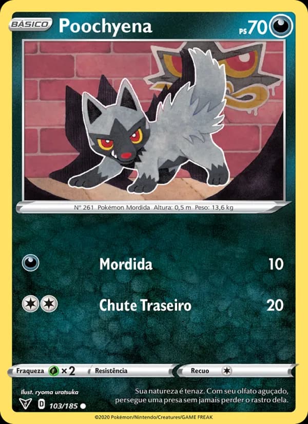 Poochyena, carta 103 de Voltagem Vívida
