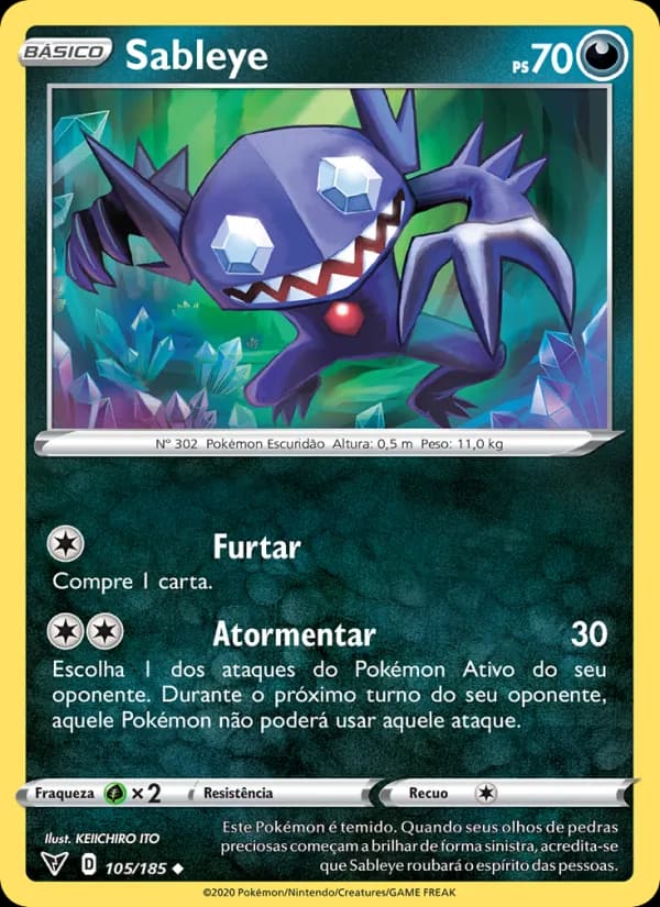 Sableye, carta 105 de Voltagem Vívida