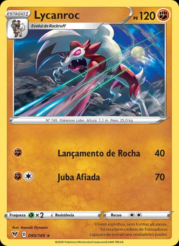Lycanroc, carta 95 de Voltagem Vívida