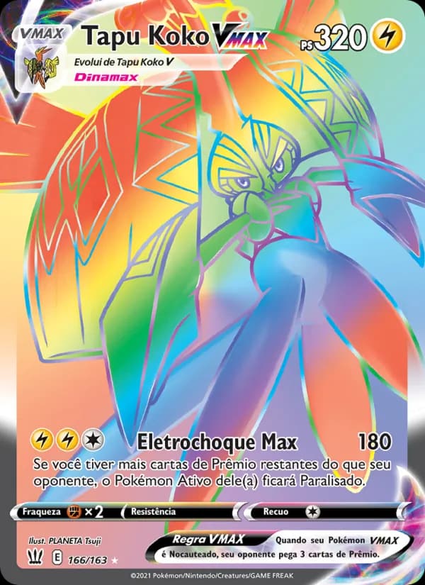 Tapu Koko VMAX, carta 166 de Estilos de Batalha