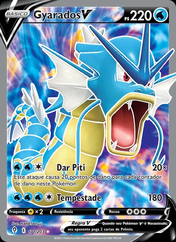 Gyarados V, carta 171 de Céus em Evolução