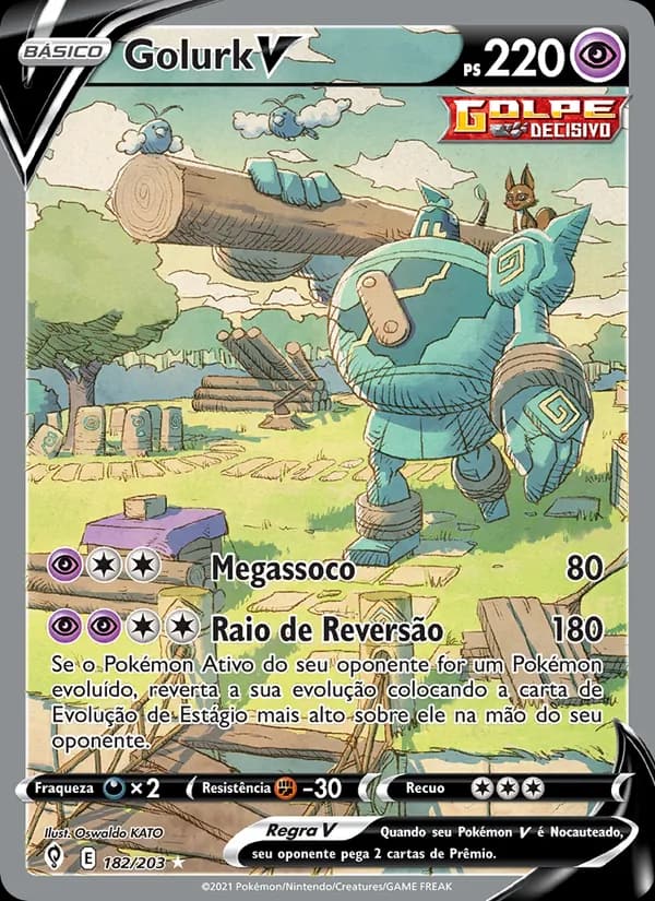 Golurk V, carta 182 de Céus em Evolução