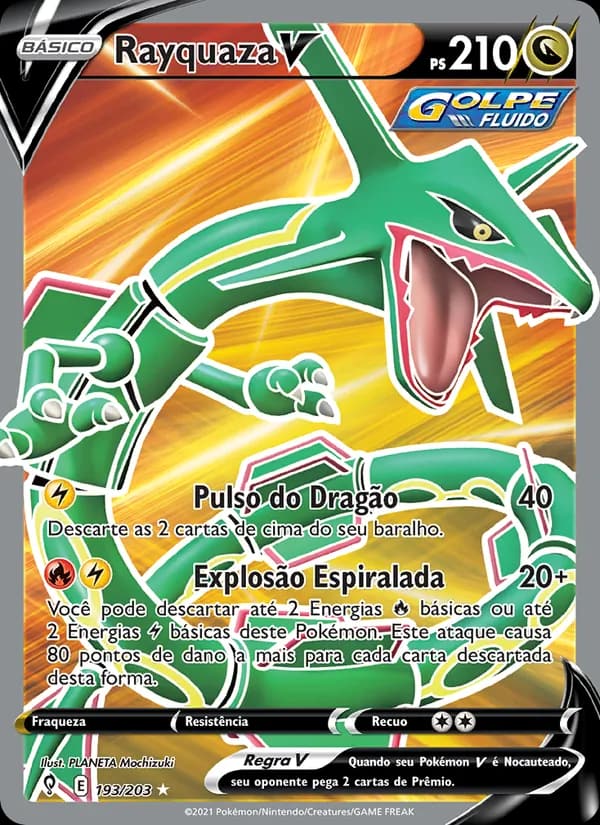 Rayquaza V, carta 193 de Céus em Evolução