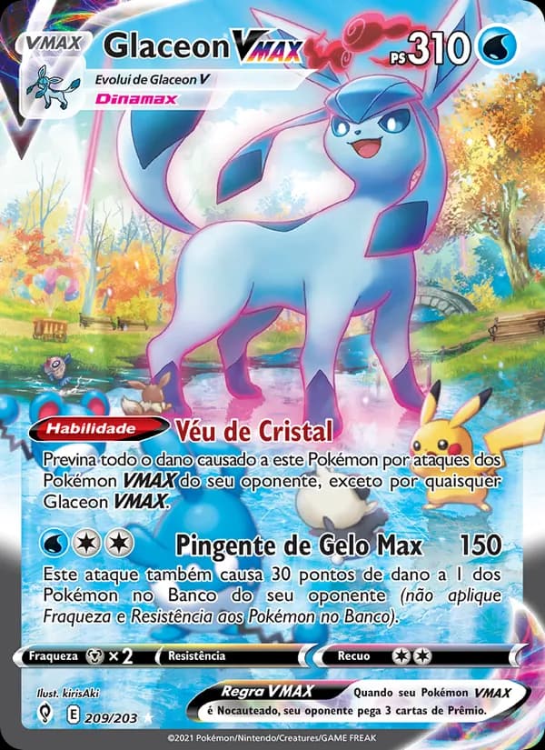 Glaceon VMAX, carta 209 de Céus em Evolução