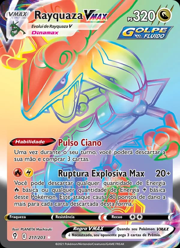 Rayquaza VMAX, carta 217 de Céus em Evolução