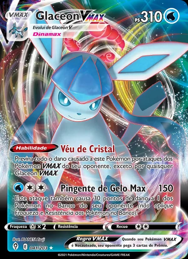 Glaceon VMAX, carta 41 de Céus em Evolução