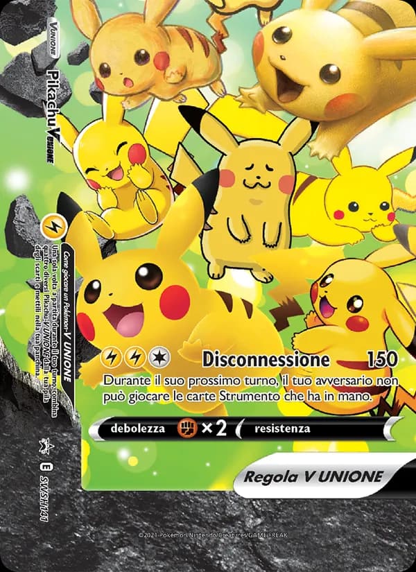 Pikachu V-UNIÃO, carta SWSH141 de ESES Promos