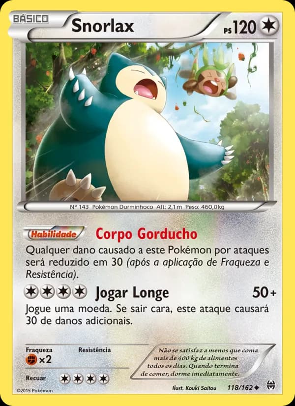 Snorlax, carta 118 de Turbo Revolução