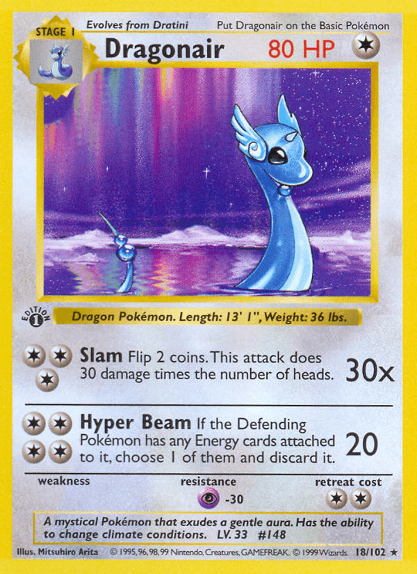 Dragonair, carta 18 de Base Set