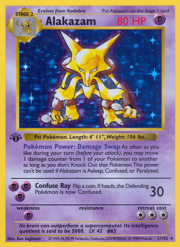 Alakazam, carta 1 de Base Set