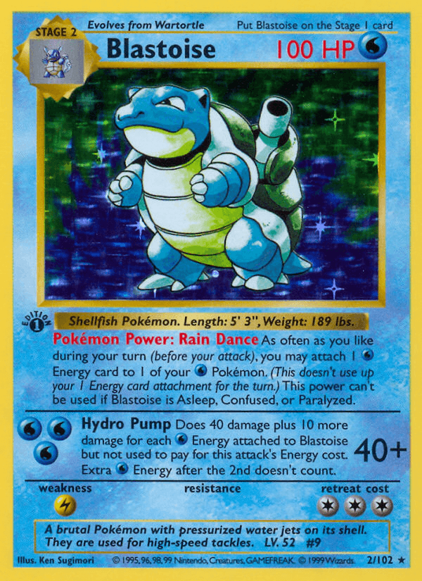 Blastoise, carta 2 de Base Set