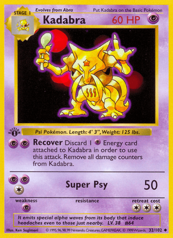Kadabra, carta 32 de Base Set