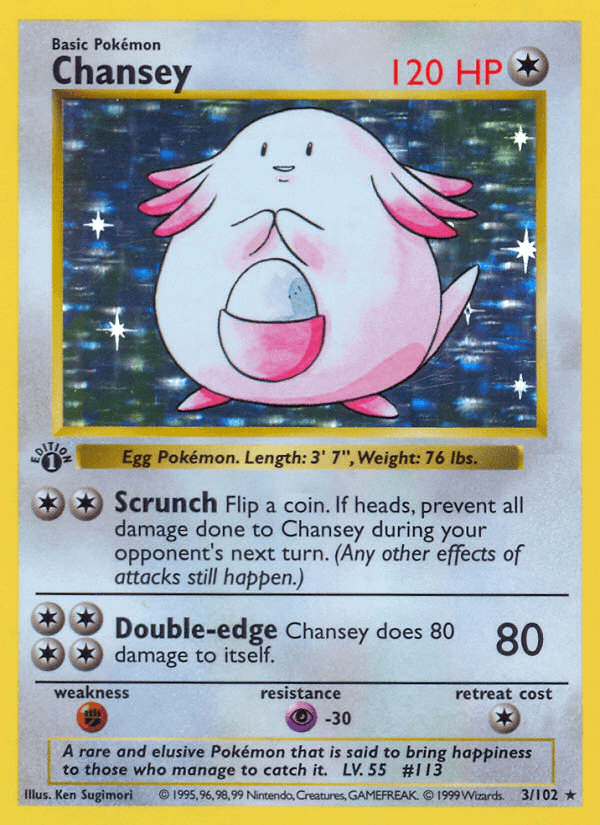 Chansey, carta 3 de Base Set