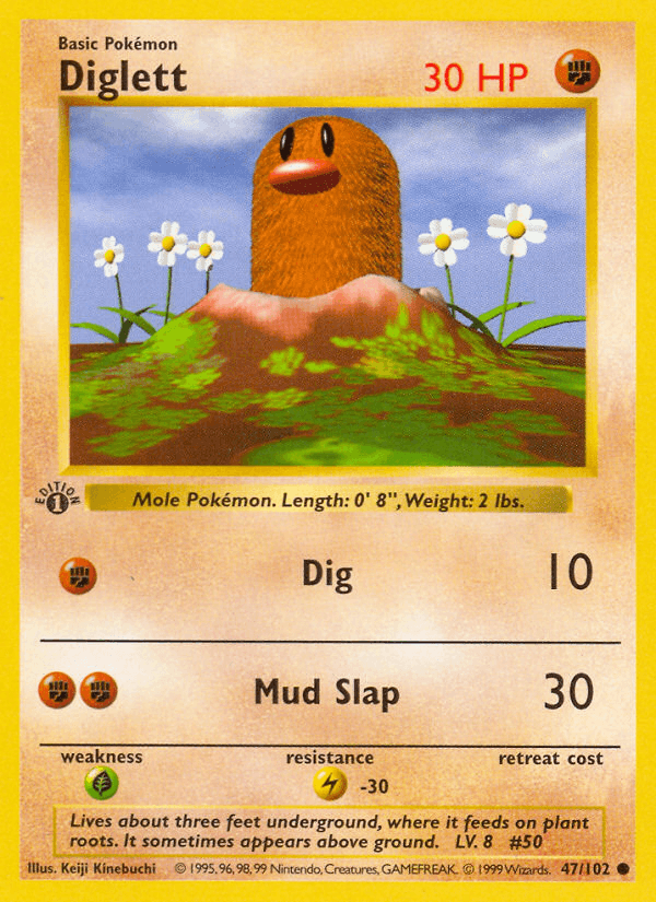 Diglett, carta 47 de Base Set