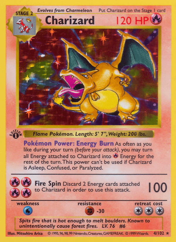 Charizard, carta 4 de Base Set
