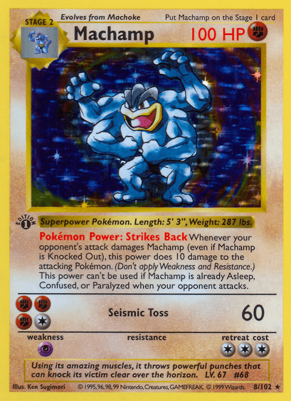 Machamp, carta 8 de Base Set