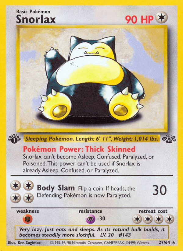 Snorlax, carta 27 de Jungle