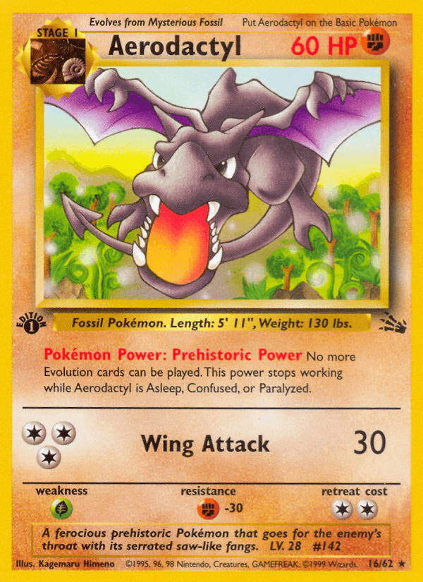 Aerodactyl, carta 16 de Fossil