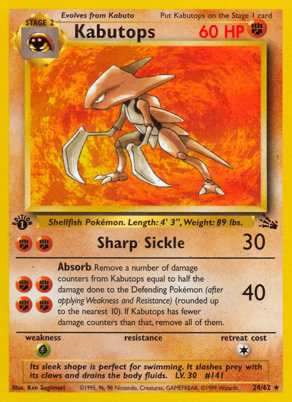 Kabutops, carta 24 de Fossil